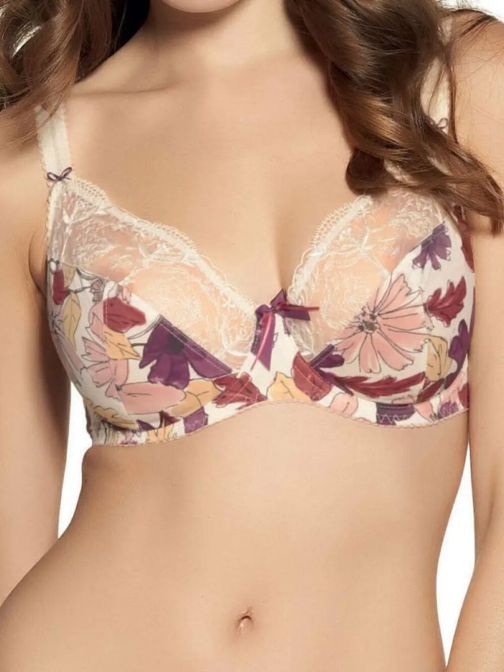 Fantasie Georgie Underwired Plunge Bra 2501 Ivory Floral 34G NWOT - Picture 1 of 4
